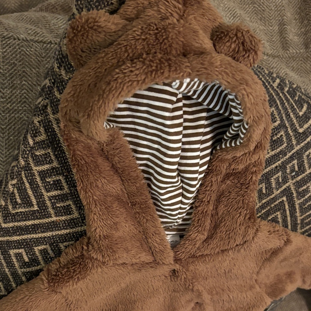 Brown Fuzzy Bear Hooded Jacket